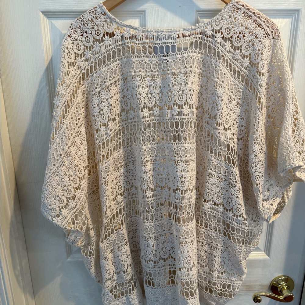 CAbi Women's Cream Lace Swim Cover-Up - Picture 7 of 11
